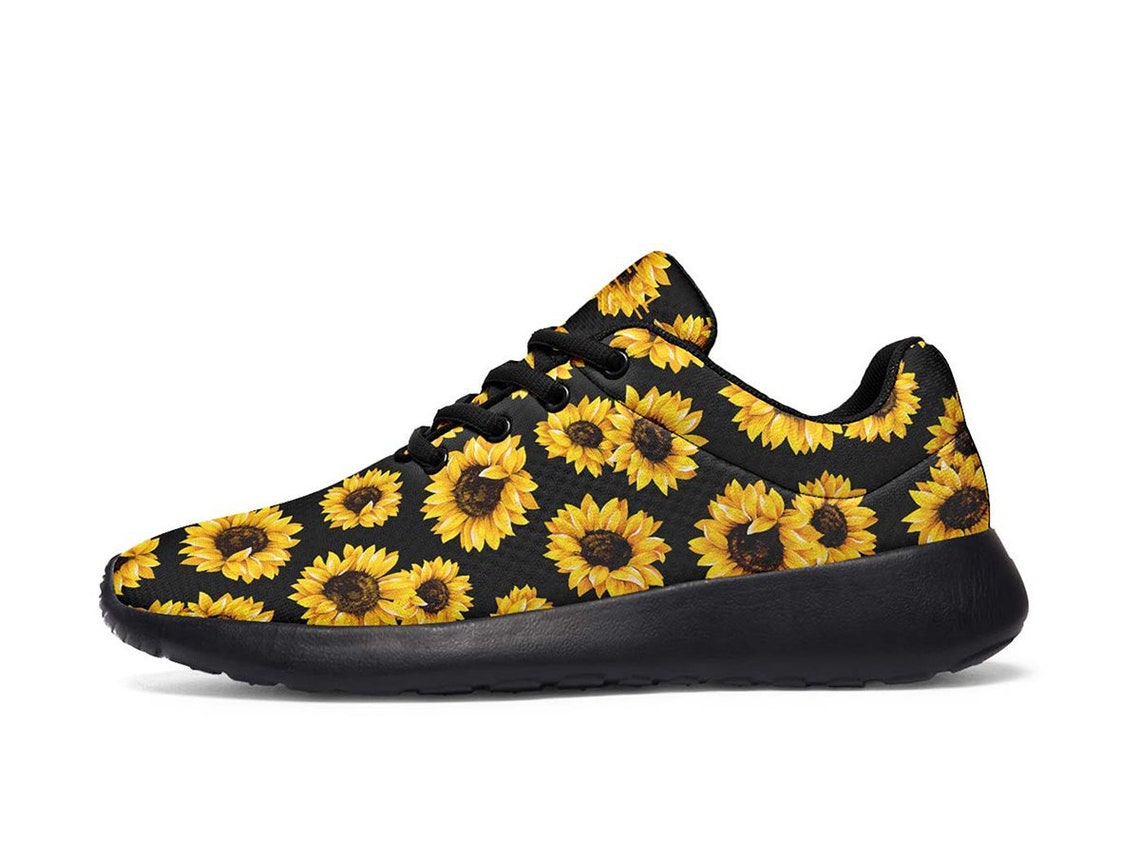 Yellow Sunflower Sneakers Running Shoes Custom Sneakers Etsy