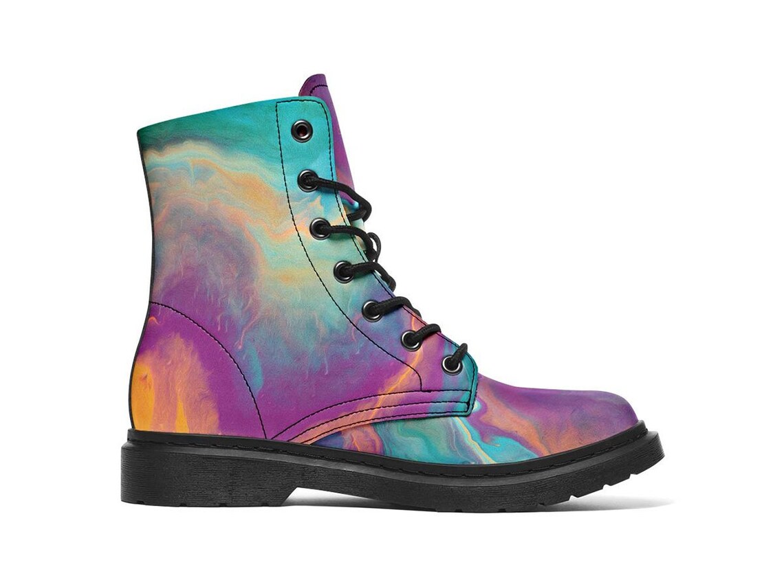 Tie Dye Boots Classic Boots Combat Boots Vegan Leather Etsy