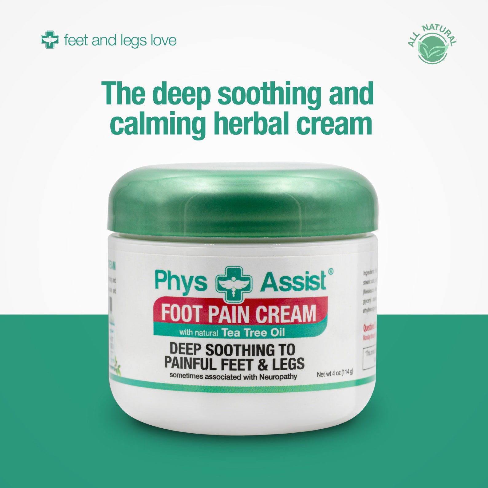 Physassist Foot Pain Relieving Cream, Deep Soothing, Calming Painful