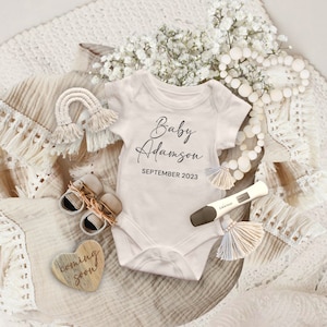 Schwangerschaftsankündigung mit Test, bearbeitbare Baby-Schwangerschaftsenthüllung, minimalistische Boho-Baby-Enthüllung, Schwangerschaftsvorlage, Social-Media-Vorlage