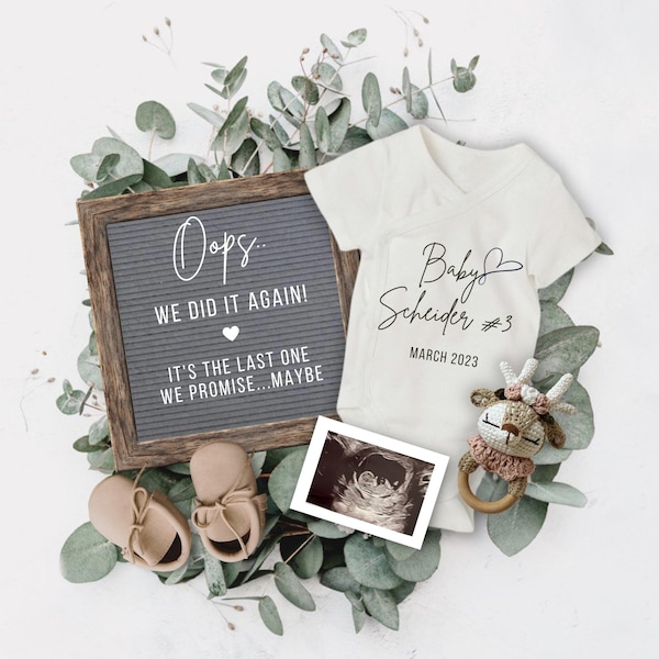 Oops We Did It Again Pregnancy Announcement Template (Digital Download)