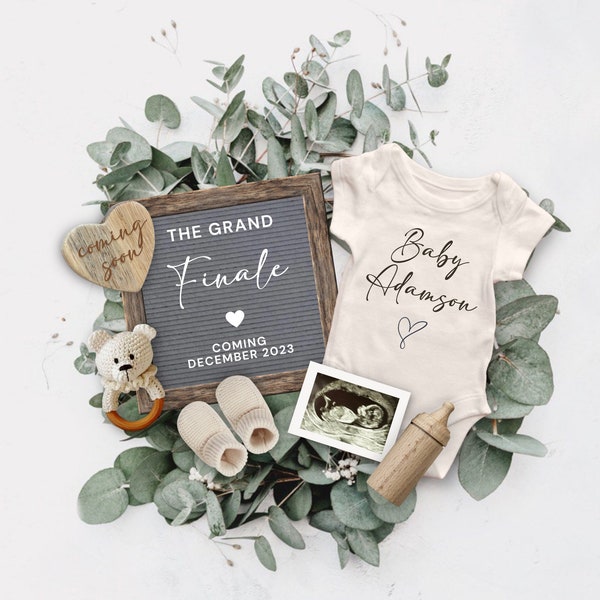 Last Baby Pregnancy Announcement Digital, Gender Neutral The Grand Finale Baby Announcement, Pregnancy Reveal, Pregnancy Flat Lay