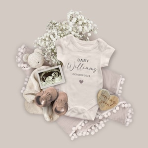 Digital Pregnancy Announcement, Neutral Baby Reveal Social Media, Gender Reveal, Minimalist Pregnancy Announcement Template