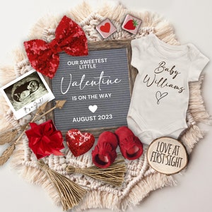 Baby Girl Valentine&#39;s Day Pregnancy Announcement Digital ,Valentine&#39;s Baby Announcement, Social Media Pregnancy Announcement, Baby Reveal