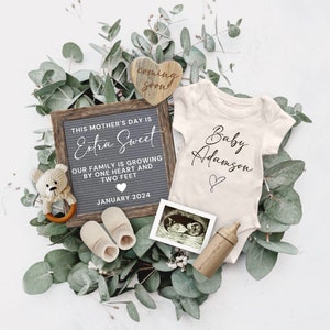 Mother&#39;s Day Digital Pregnancy Announcement, Minimalist Baby Reveal, Gender Neutral Pregnancy Reveal Template, Instagram Facebook Pregnancy
