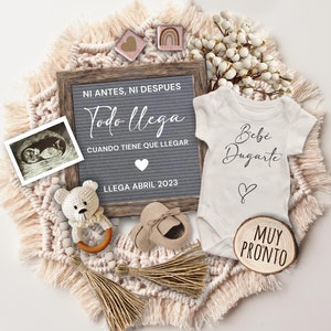 Pregnancy Announcement SPANISH, Baby Reveal Social Media, Anuncio de Embarazo, Ni antes ni despues Todo llega cuando tiene que llegar