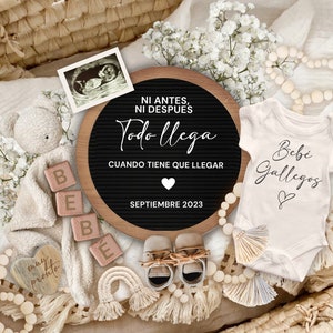 Boho-zwangerschapsaankondiging SPAANS, Baby Reveal Social Media, Anuncio de Embarazo, Ni antes ni despues