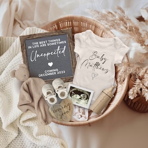 Boho Unexpected Pregnancy Announcement Digital, Bohemian Best Things Unexpected Baby Reveal, Pregnancy Reveal, Baby Announcement