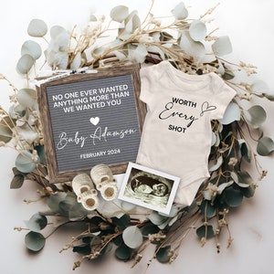 IVF Pregnancy Announcement Digital, Editable Baby Pregnancy Reveal, Love & Science Baby Reveal, Worth Every Shot Baby Reveal, Rainbow Baby