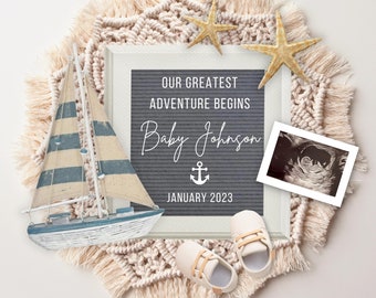 Our Adventure Begins Pregnancy Announcement, Baby Boy Announcement Digital, Pregnancy Reveal, Boho Pregnancy Flat Lay, Summer Pregnancy