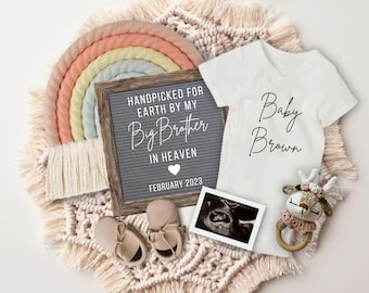 Rainbow Baby Pregnancy Announcement Template, Handpicked by Heaven (Digital)