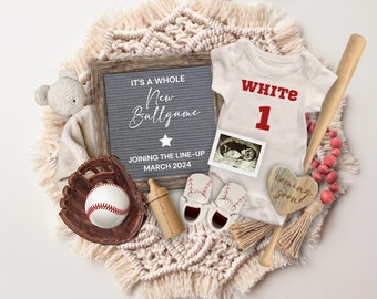 Baseball Pregnancy Announcement, Father's Day Sports Reveal (Digital)