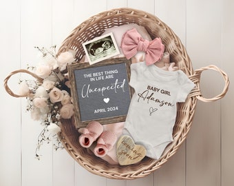 Girl Pregnancy Announcement Digital, It's a Girl Gender Reveal Baby Announcement, Baby Girl Reveal for Social Media, Unexpected Baby Girl