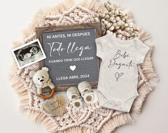 Pregnancy Announcement SPANISH, Baby Reveal Social Media, Anuncio de Embarazo, Ni antes ni despues Todo llega cuando tiene que llegar