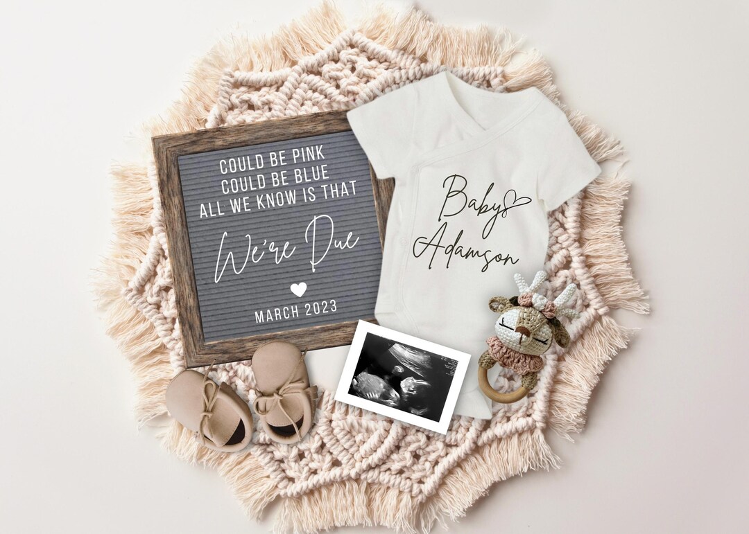 Could Be Pink Could Be Blue Baby Announcement Digital - Etsy Australia