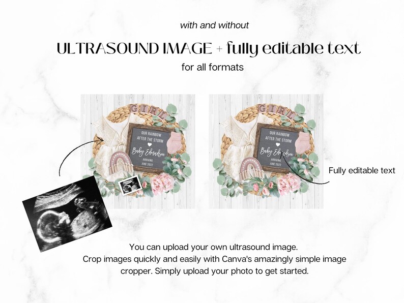 Rainbow Baby Girl Announcement Digital Pregnancy Announcement Etsy