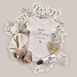 Digital Pregnancy Announcement with Test,  Baby Announcement Editable Template, Neutral Baby Reveal, Pregnancy Reveal