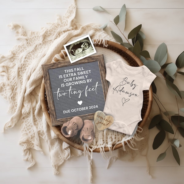 Fall Baby Announcement, Autumn Digital Pregnancy Reveal, Fall Autumn Baby Template, September October 2024, Minimalist New Baby Reveal