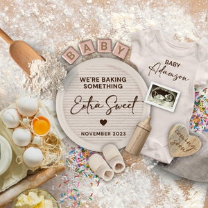 Baking Baby Announcement Digital, Bun in the Oven Digital Pregnancy Announcement, Baking Baby Reveal, Baking Something Special Announcement