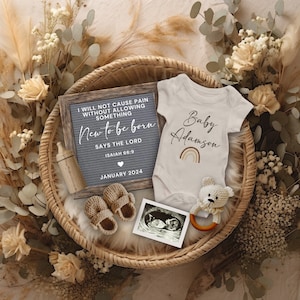 Isaiah 66:9 Christian Rainbow Pregnancy Announcement, Rainbow Baby Pregnancy Announcement, Social Media Pregnancy Announcement Template