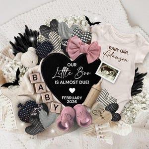 Faire-part de grossesse Halloween bébé fille, faire-part de grossesse bébé fille Our Little Boo, faire-part de grossesse fantasmagorique de petite fille, faire-part de grossesse Halloween c&#39;est une fille