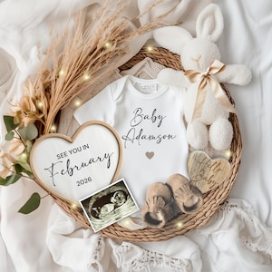 Pregnancy Announcement February 2026, February Baby Announcement Template, Baby Reveal, Pregnancy Reveal due February, Baby 2026