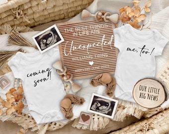 Twins Pregnancy Announcement, Pregnancy Reveal, Gender Neutral Twins Announcement, Letter Board Baby Announcement, Pregnancy Flat Lay