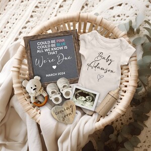 Could Be Pink Could Be Blue Baby Announcement, Digital Pregnancy Announcement for Social Media, Boho Pregnancy Reveal, Gender Neutral