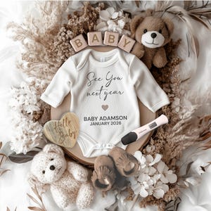 2026 New Years Baby Announcement, New Year Digital Pregnancy Reveal, See you Next Year Baby Template, January 2026, New Baby Reveal