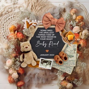 Winnie the Pooh Pregnancy Announcement, A Grand Adventure Baby Reveal Template, First Pregnancy Reveal, It's a Girl, Pooh Bear Baby