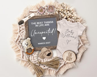Digital Pregnancy Announcement Template with Test, Neutral Baby Announcement