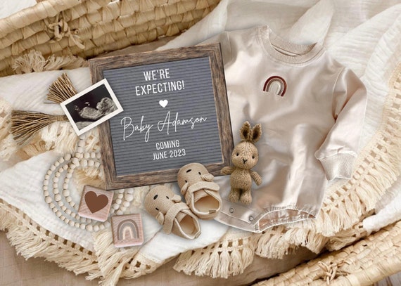 Tie Breaker Pregnancy Announcement Digital Boho Baby -   Digital baby  announcement, Pregnancy announcement, Baby announcement pictures