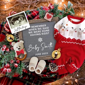 Christmas Pregnancy Announcement Digital, Last Package Baby Announcement, Editable Gender Neutral Baby Announcement, Grand Finale Baby