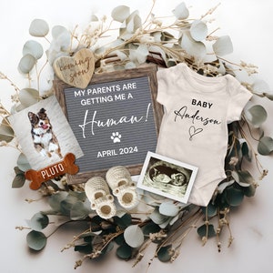 Pet Pregnancy Announcement Digital, Baby Announcement, Pregnancy Reveal, Dog Baby Reveal, Gender Neutral Baby Announcement