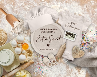 Baking Baby Announcement Digital, Bun in the Oven Digital Pregnancy Announcement, Baking Baby Reveal, Baking Something Special Announcement