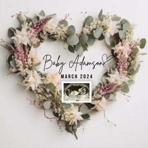 Minimalist Pregnancy Announcement, Modern Baby Girl Announcement Digital for Social Media, It&#39;s a Girl