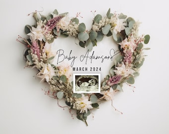 Minimalist Pregnancy Announcement, Modern Baby Girl Announcement Digital for Social Media, It's a Girl