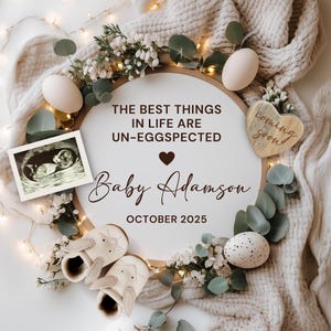 Easter Pregnancy Announcement Digital, Spring Baby Announcement, Baby Reveal Template, Easter Pregnancy Reveal