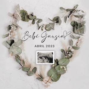 Minimalistische zwangerschapsaankondiging SPAANS, Baby Reveal Social Media, Anuncio de Embarazo, Zwangerschap Reveal, Zwangerschap Flat Lay