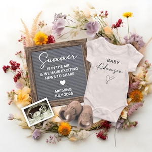 Summer Pregnancy Announcement, Baby Announcement Digital for Social Media, Gender Neutral Pregnancy Reveal, Baby Reveal
