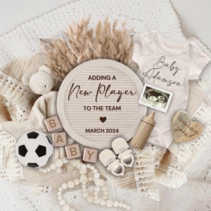 Soccer Pregnancy Announcement Digital, Gender Reveal Baby Announcement, Pregnancy Reveal, Pregnancy Flat Lay, Father's Day image 1