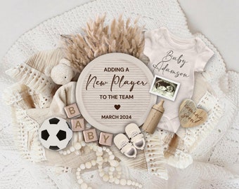 Soccer Pregnancy Announcement Digital, Gender Reveal Baby Announcement, Pregnancy Reveal, Pregnancy Flat Lay, Father's Day