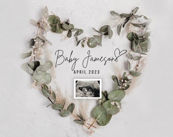 Modern Minimalist Pregnancy Announcement: Social Media (Digital)