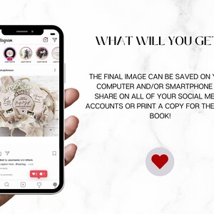May include: A digital mockup of an Instagram post featuring a baby announcement with two onesies, a wooden sign, and a cross. The text on the onesies reads "God gave us a gift" and "Our little miracle." The text on the wooden sign reads "Every good and perfect gift comes from above." The post has 2 likes and 1 comment.