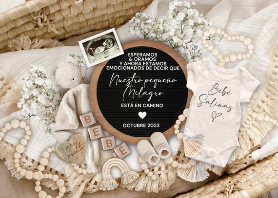 Anuncio de Embarazo, Pregnancy Announcement SPANISH, Baby Reveal Social Media, Nuestro pequeño milagro está en camino