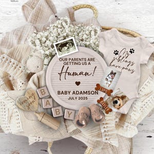 Pet Pregnancy Announcement Digital, Baby Announcement, Pregnancy Reveal, Dog Baby Reveal, Gender Neutral Baby Announcement Template