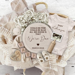 Could Be Pink Could Be Blue Baby Announcement, Digital Pregnancy Announcement for Social Media, Boho Pregnancy Reveal, Gender Neutral