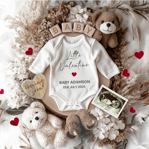 Valentines Day Digital Pregnancy Announcement, Neutral Baby Reveal Social Media, Gender Reveal, Boho Beige Pregnancy Announcement
