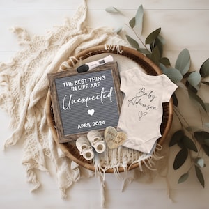 Pregnancy Announcement with Test, Editable Unexpected Pregnancy Reveal, Best Things Unexpected Baby Reveal, Pregnancy Template, Baby Reveal