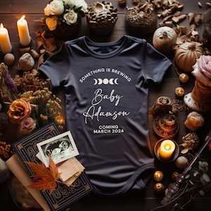Witchy Pregnancy Announcement Digital, Halloween Baby Announcement Digital for Social Media, Gender Neutral Pregnancy Announcement